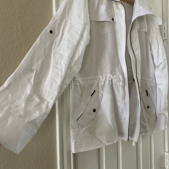 Tommy Bahama White Linen jacket top utility coat XL - Picture 7 of 8